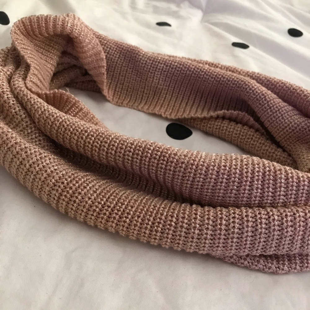 Blush with rose gold threading infinity scarf